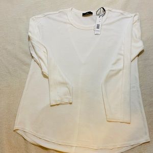 Tahari long sleeve drop shoulder crew neck